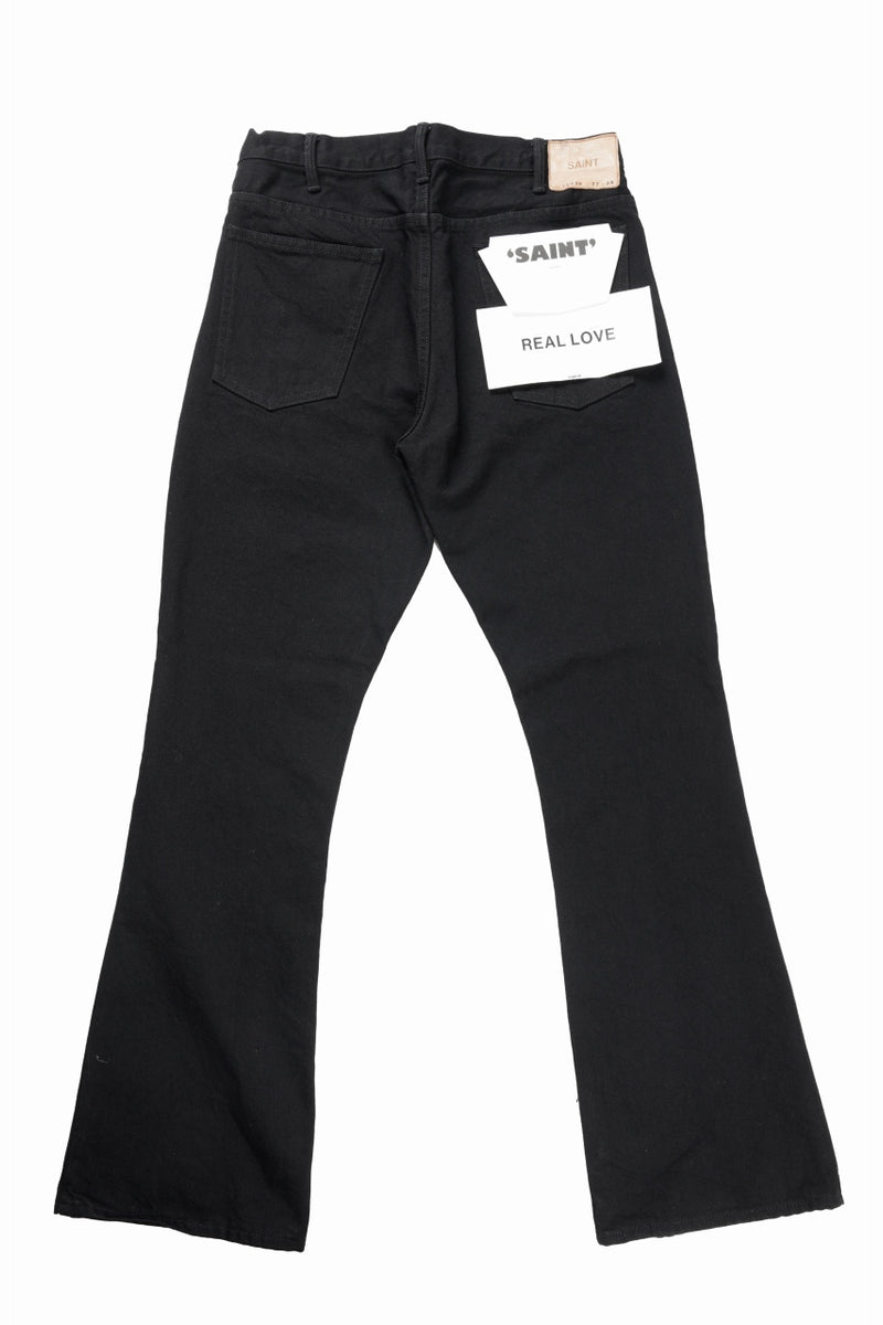 SAINT Mxxxxxx BLACK DENIM PANTS / FLARE (BLACK) – ETERNAL