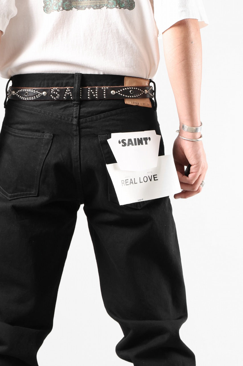 画像をギャラリービューアに読み込む, SAINT Mxxxxxx BLACK DENIM PANTS / STRAIGHT (BLACK)