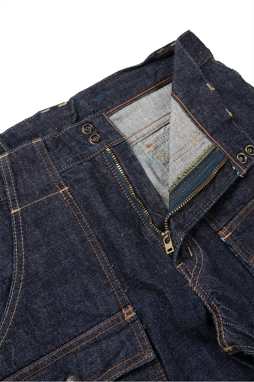 Load image into Gallery viewer, FULLCOUNT 1246W Bush Pants / 13.7oz Zimbabwe Selvedge Denim (INDIGO BLUE / ONE WASHED)