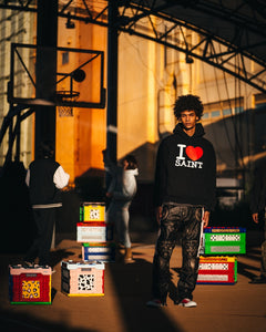 Load image into Gallery viewer, SAINT Mxxxxxx HOODIE I LOVE SAINT (BLACK)