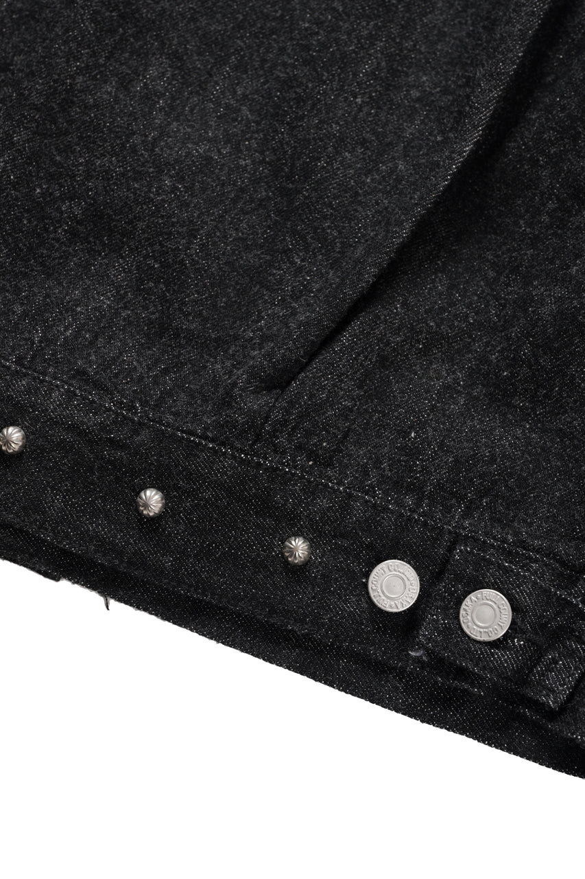 Load image into Gallery viewer, FULLCOUNT × HTC Type-2  Super Smooth Jean Jacket On Studs by Zip Stevenson (BLACK)