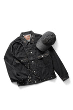 Load image into Gallery viewer, FULLCOUNT × HTC Type-2  Super Smooth Jean Jacket On Studs by Zip Stevenson (BLACK)