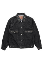 Load image into Gallery viewer, FULLCOUNT × HTC Type-2  Super Smooth Jean Jacket On Studs by Zip Stevenson (BLACK)