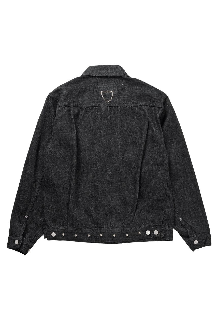 Load image into Gallery viewer, FULLCOUNT × HTC Type-2  Super Smooth Jean Jacket On Studs by Zip Stevenson (BLACK)