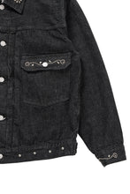 Load image into Gallery viewer, FULLCOUNT × HTC Type-2  Super Smooth Jean Jacket On Studs by Zip Stevenson (BLACK)