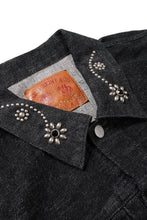 Load image into Gallery viewer, FULLCOUNT × HTC Type-2  Super Smooth Jean Jacket On Studs by Zip Stevenson (BLACK)