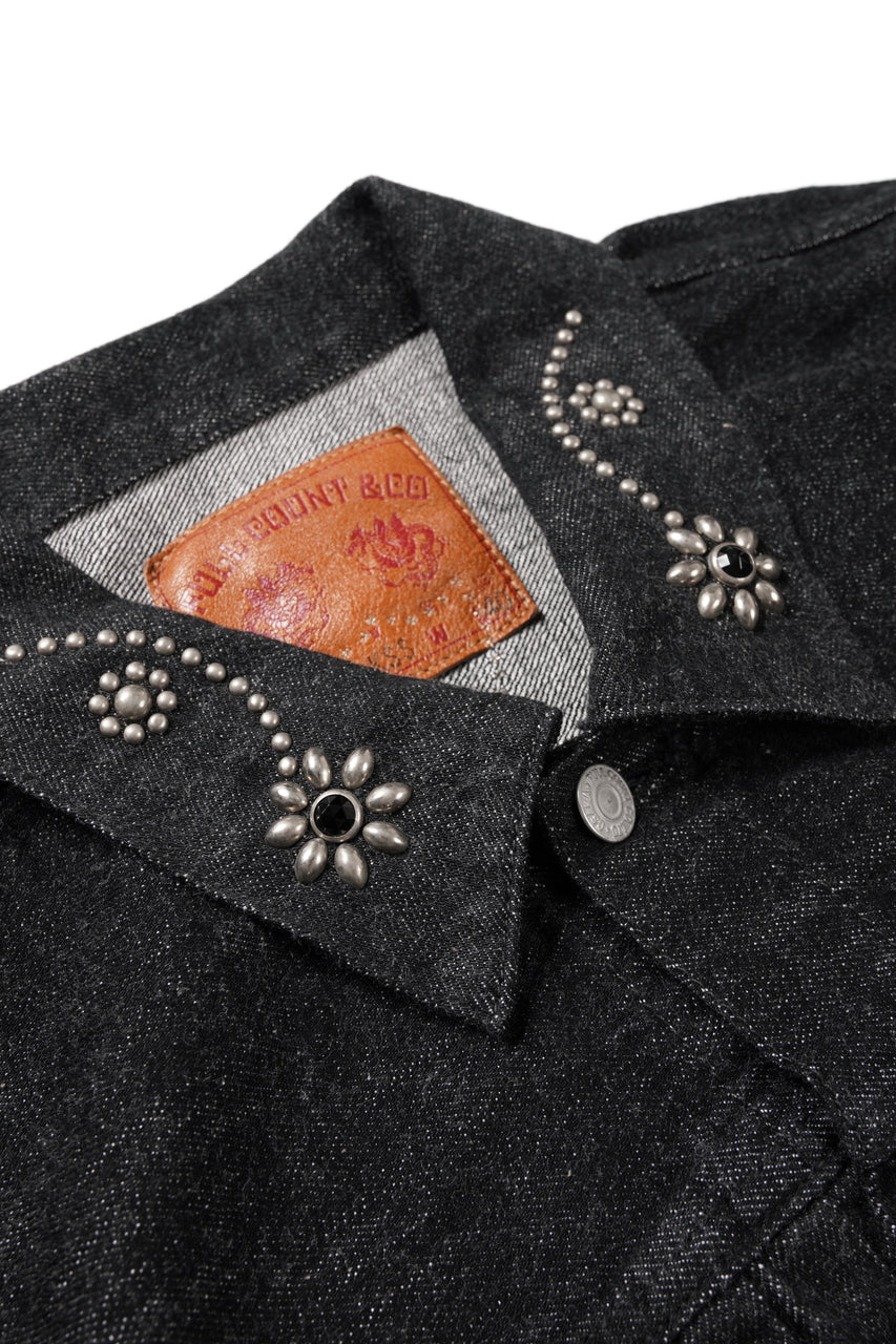 Load image into Gallery viewer, FULLCOUNT × HTC Type-2  Super Smooth Jean Jacket On Studs by Zip Stevenson (BLACK)