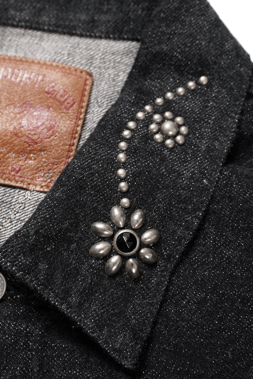 Load image into Gallery viewer, FULLCOUNT × HTC Type-2  Super Smooth Jean Jacket On Studs by Zip Stevenson (BLACK)