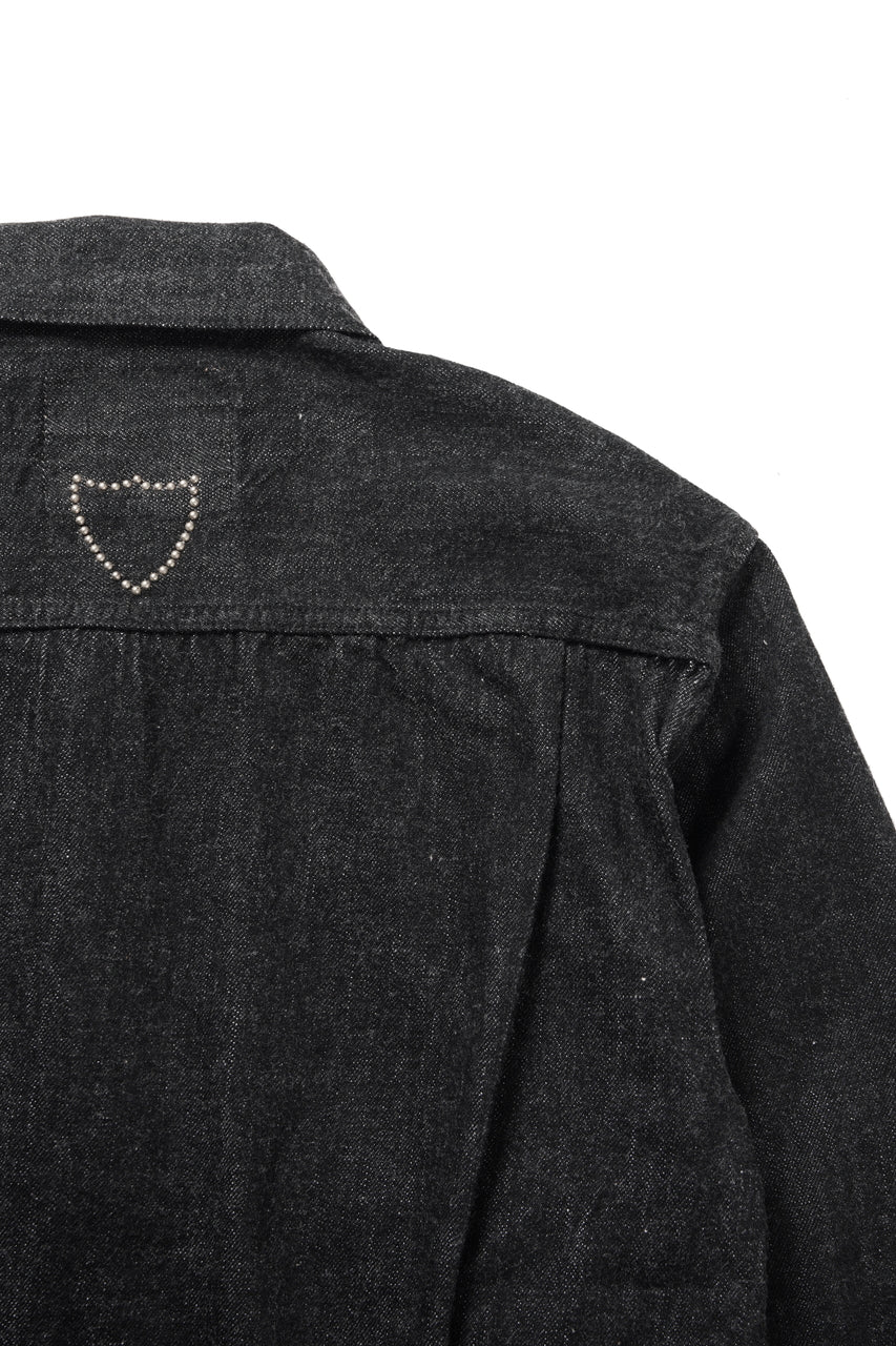 Load image into Gallery viewer, FULLCOUNT × HTC Type-2  Super Smooth Jean Jacket On Studs by Zip Stevenson (BLACK)