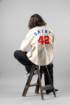 画像をギャラリービューアに読み込む, SAINT Mxxxxxx BASEBALL SHIRT / ETERNITY (WHITE)