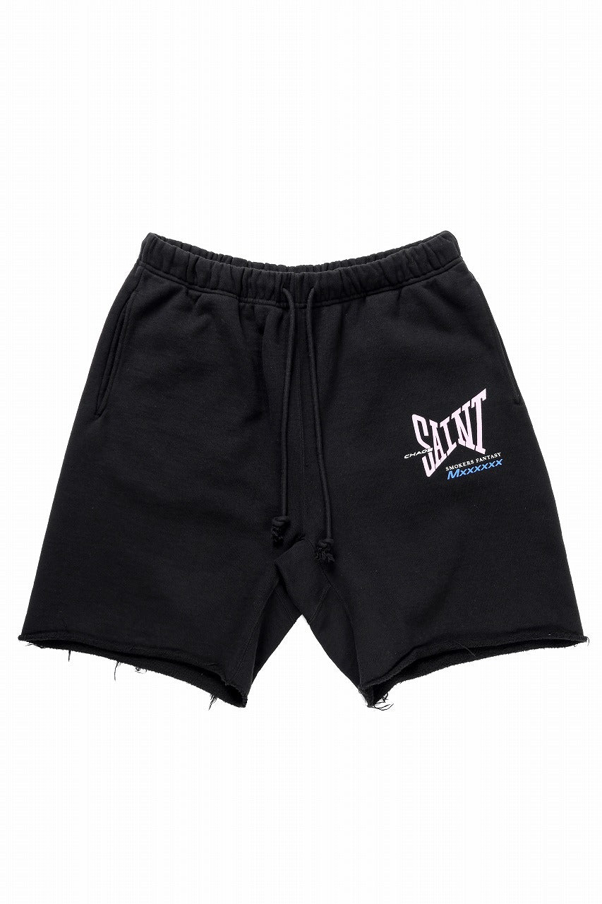 画像をギャラリービューアに読み込む, SAINT Mxxxxxx SWEAT SHORTS RIBON SAINT (BLACK)