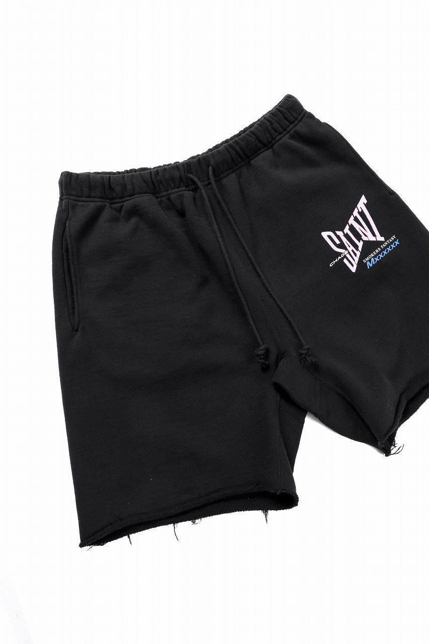 画像をギャラリービューアに読み込む, SAINT Mxxxxxx SWEAT SHORTS RIBON SAINT (BLACK)