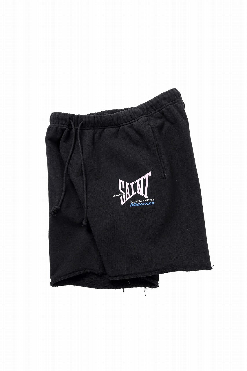 画像をギャラリービューアに読み込む, SAINT Mxxxxxx SWEAT SHORTS RIBON SAINT (BLACK)