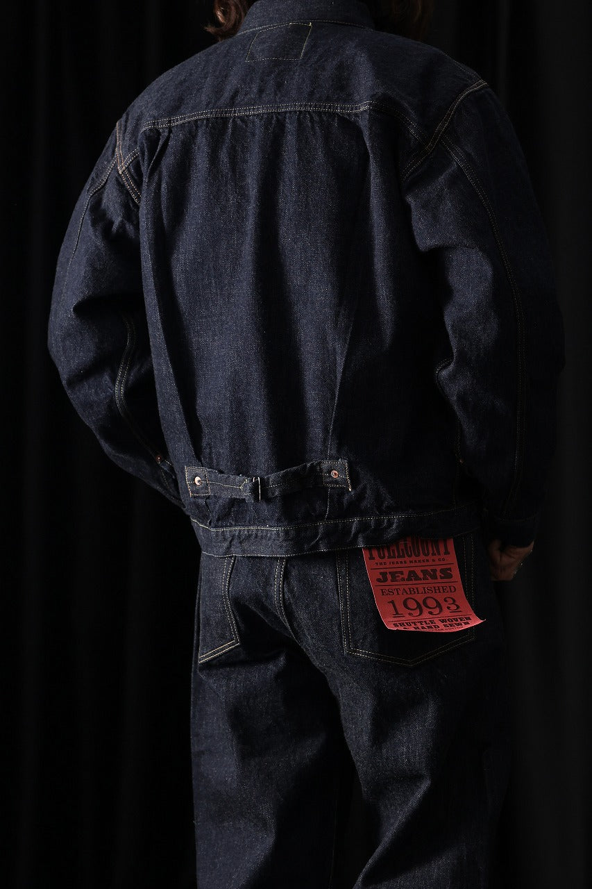 Load image into Gallery viewer, FULLCOUNT 2107W Type-1 Jean Jacket / 13.7oz Zimbabwe Selvedge Denim (INDIGO BLUE / ONE WASHED)