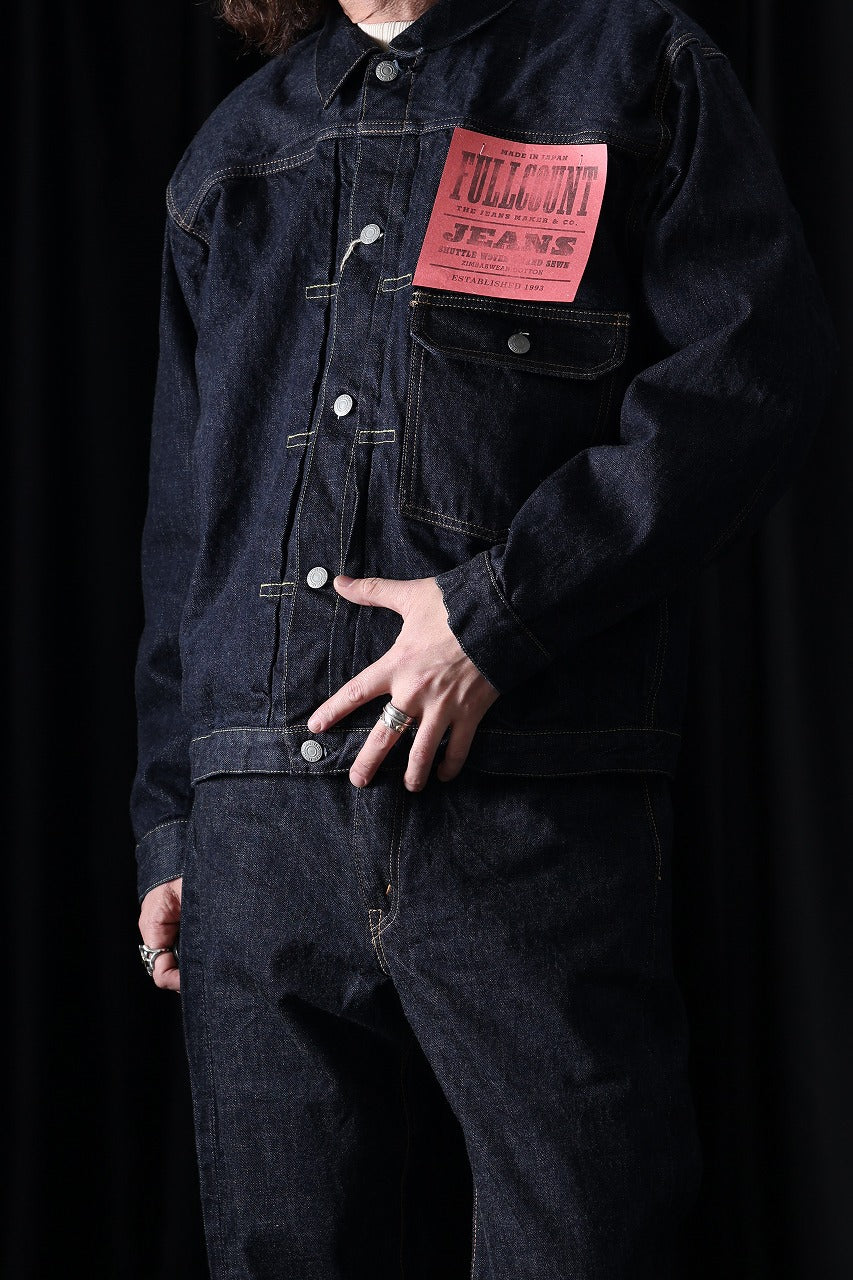 Load image into Gallery viewer, FULLCOUNT 2107W Type-1 Jean Jacket / 13.7oz Zimbabwe Selvedge Denim (INDIGO BLUE / ONE WASHED)
