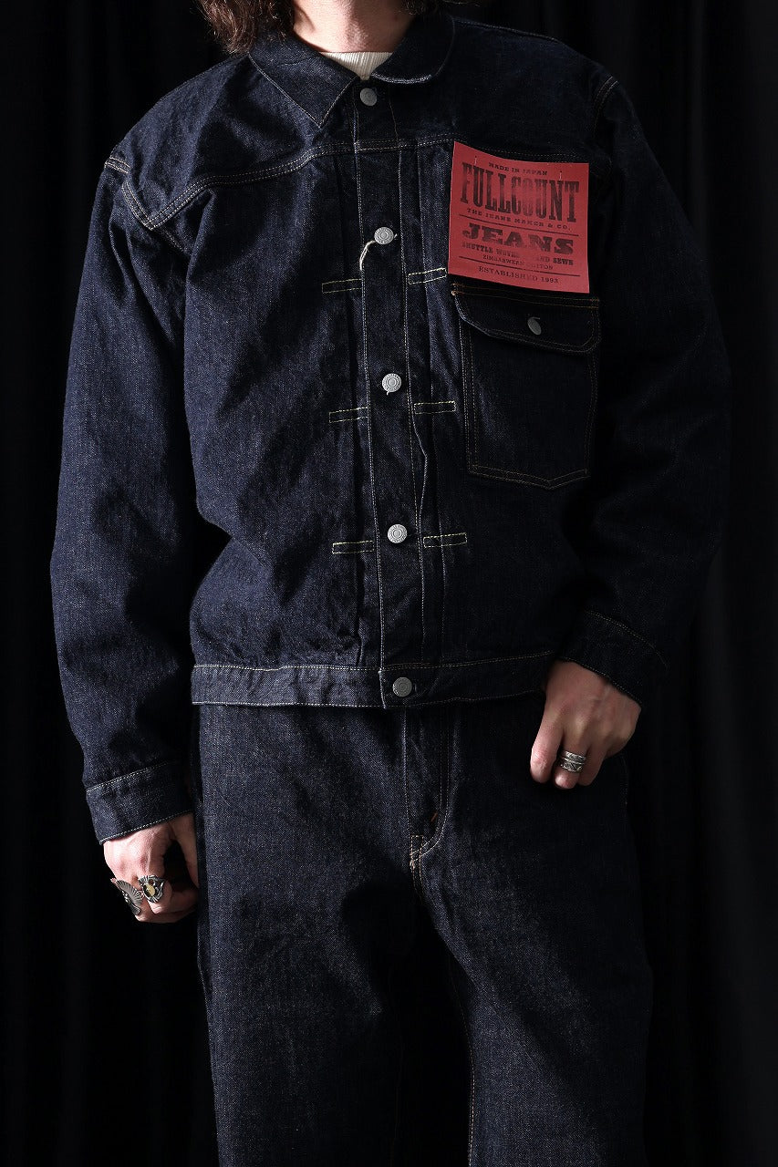 Load image into Gallery viewer, FULLCOUNT 2107W Type-1 Jean Jacket / 13.7oz Zimbabwe Selvedge Denim (INDIGO BLUE / ONE WASHED)