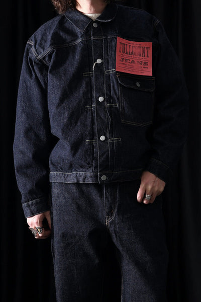 FULLCOUNT 2107W Type-1 Jean Jacket / 13.7oz Zimbabwe Selvedge Denim (INDIGO BLUE / ONE WASHED)