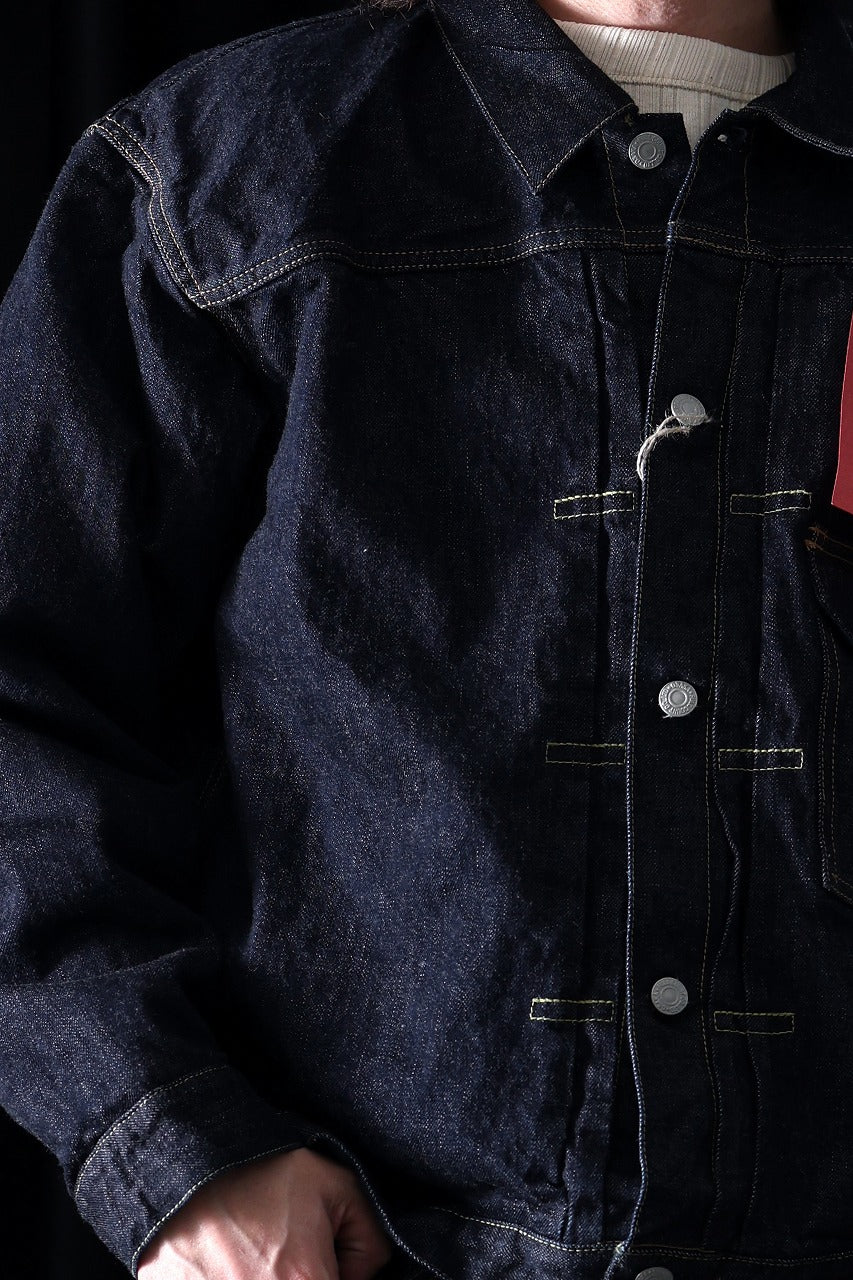 Load image into Gallery viewer, FULLCOUNT 2107W Type-1 Jean Jacket / 13.7oz Zimbabwe Selvedge Denim (INDIGO BLUE / ONE WASHED)
