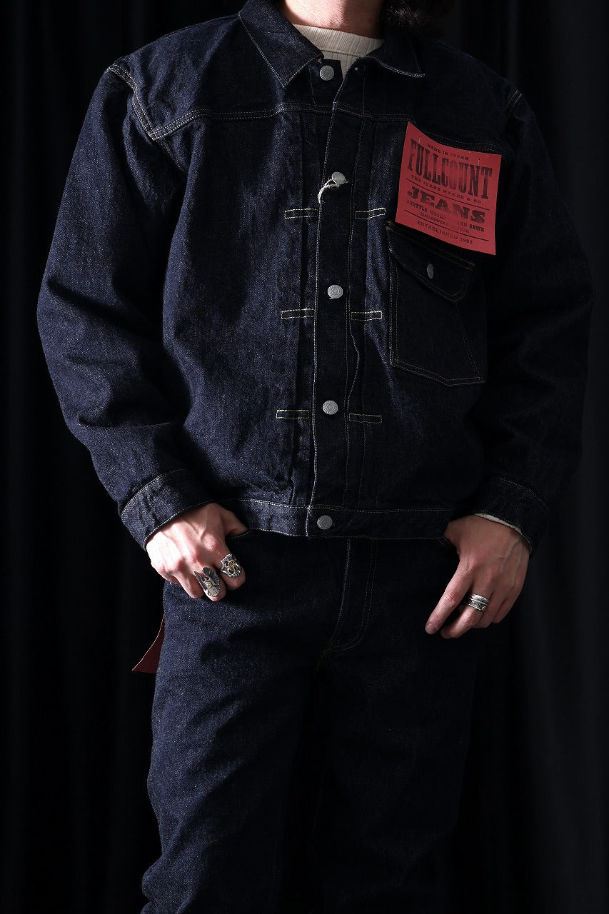 Load image into Gallery viewer, FULLCOUNT 2107W Type-1 Jean Jacket / 13.7oz Zimbabwe Selvedge Denim (INDIGO BLUE / ONE WASHED)