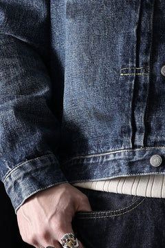 Load image into Gallery viewer, FULLCOUNT "Fear Of The Dark" Type-1 Jean Jacket / 15.5oz Zimbabwe Selvedge Denim (INDIGO BLUE)