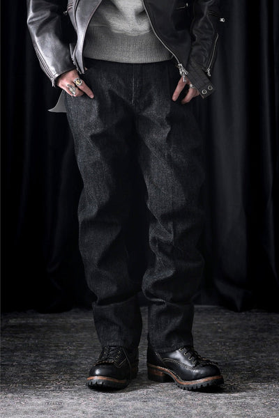 FULLCOUNT 1101BKSS Straight Jeans / 11.5oz Zimbabwe Selvedge Denim (BLACK / ONE WASHED)