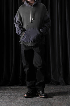 Load image into Gallery viewer, FULLCOUNT FADING DOUBLE FACE SWEAT HOODIE (EGG PLANT x BLACK)