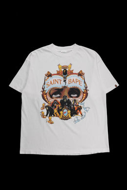 SAINT Mxxxxxx × A BATHING APE® SS TEE / GENERATION (WHITE)