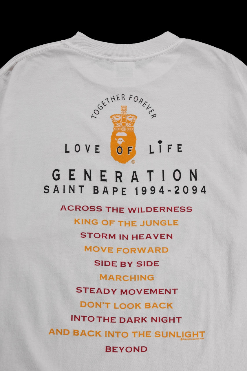 SAINT Mxxxxxx × A BATHING APE® SS TEE / GENERATION (WHITE)