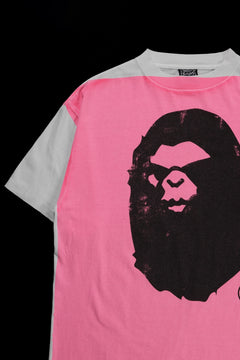 画像をギャラリービューアに読み込む, SAINT Mxxxxxx × A BATHING APE® SS TEE / HAND PRINT (WHITE+PINK)