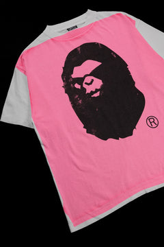 画像をギャラリービューアに読み込む, SAINT Mxxxxxx × A BATHING APE® SS TEE / HAND PRINT (WHITE+PINK)