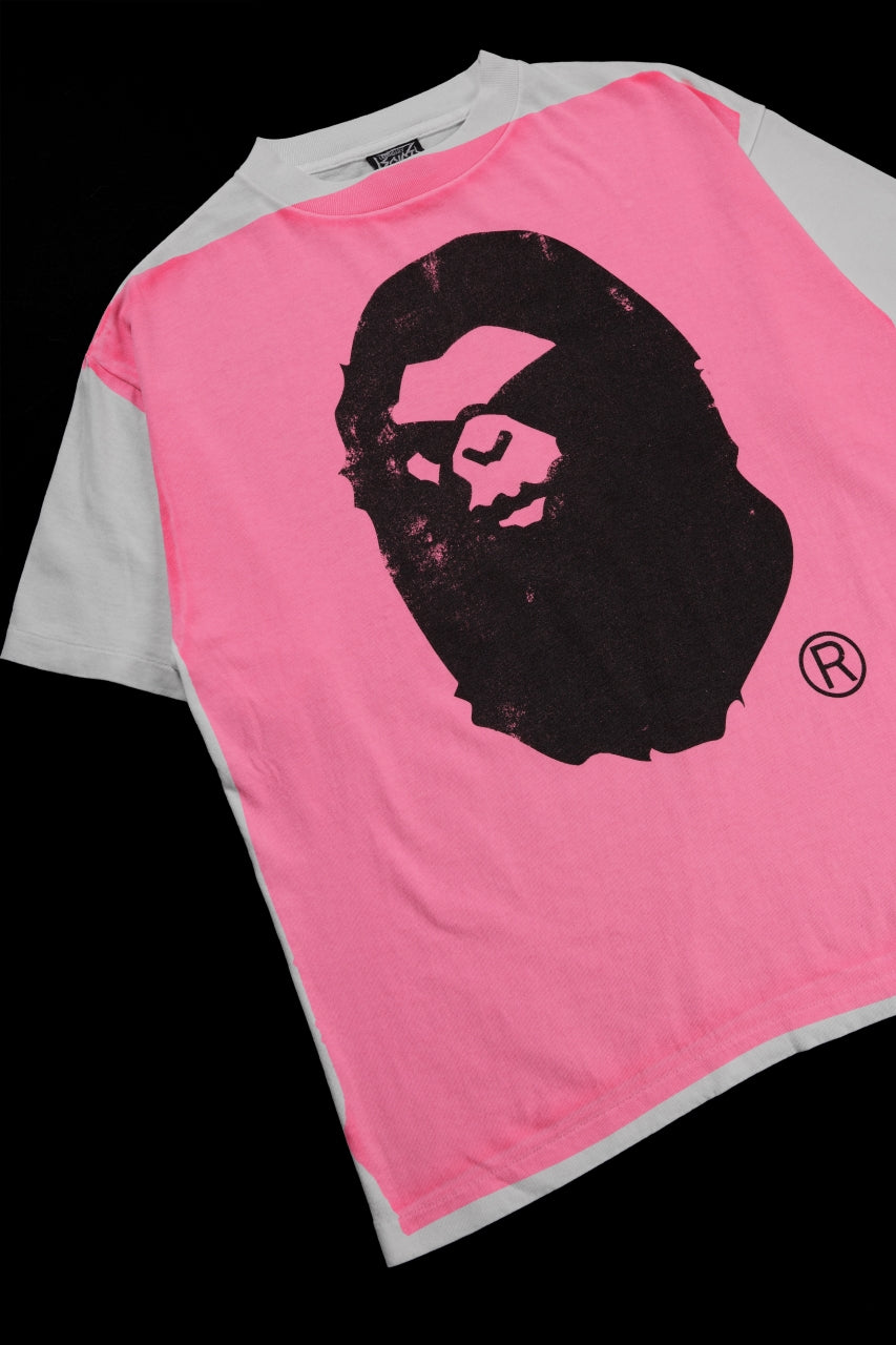 画像をギャラリービューアに読み込む, SAINT Mxxxxxx × A BATHING APE® SS TEE / HAND PRINT (WHITE+PINK)
