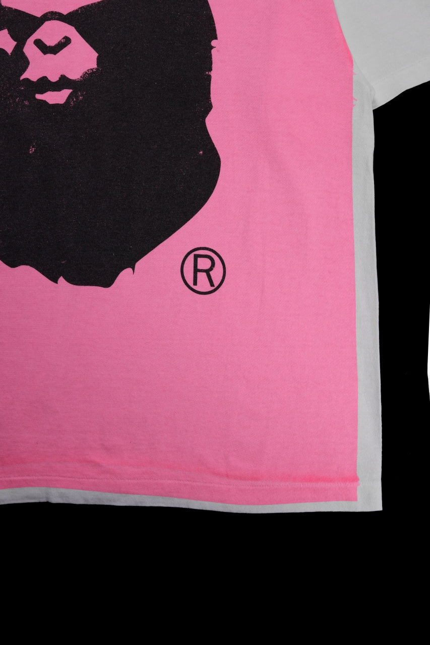 SAINT Mxxxxxx × A BATHING APE® SS TEE / HAND PRINT (WHITE+PINK)