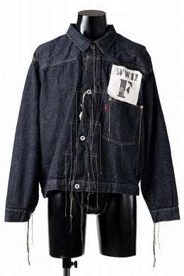 FULLCOUNT WWⅡ model Brown Cotton Denim Jacket / 13.7oz Zimbabwe Selvedge Denim (INDIGO BLUE / ONE WASHED)