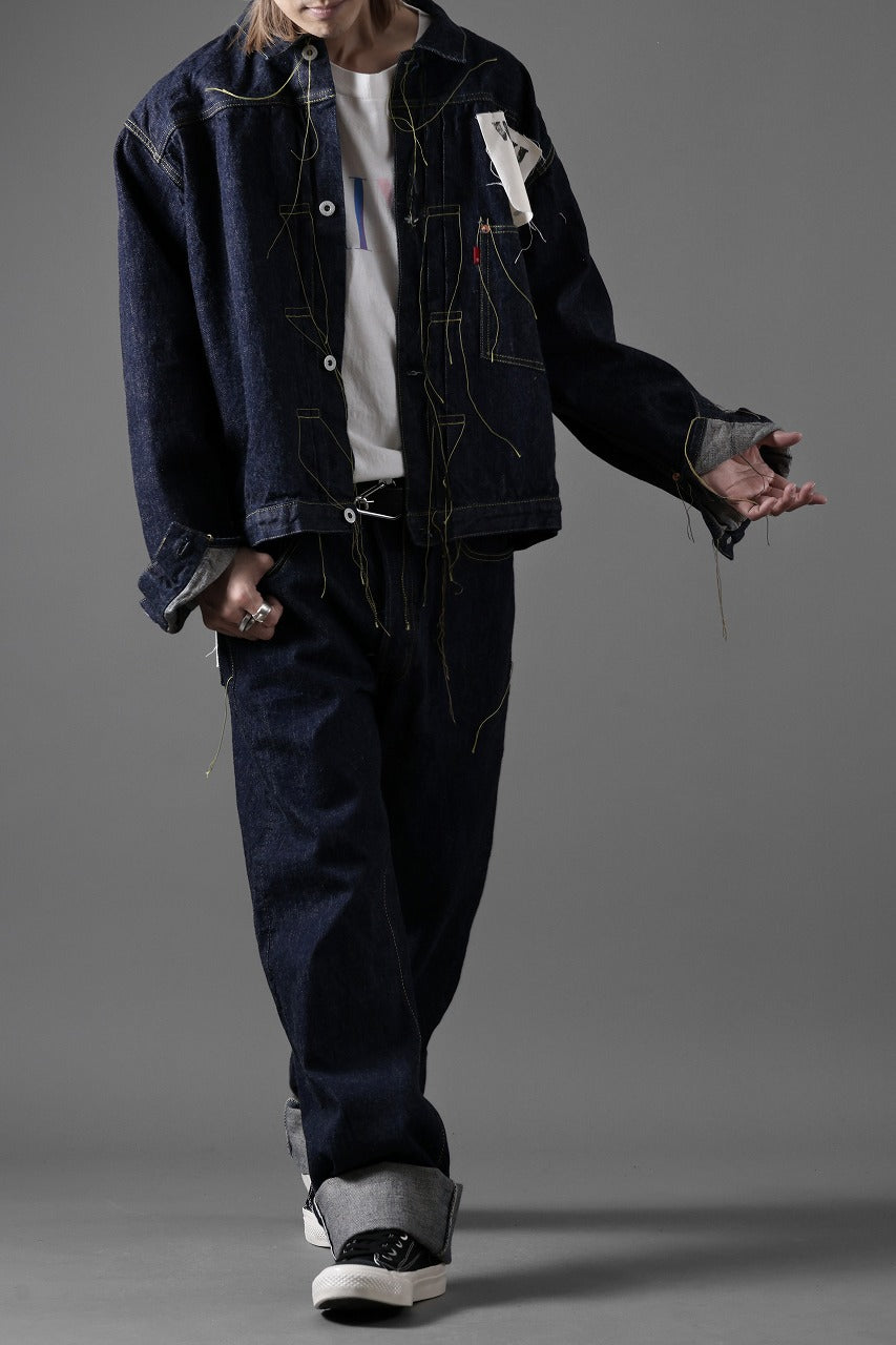 画像をギャラリービューアに読み込む, FULLCOUNT WWⅡ Model Brown Cotton Denim Pants / 13.7oz Zimbabwe Selvedge Denim (INDIGO BLUE / ONE WASHED)