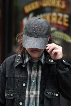Load image into Gallery viewer, FULLCOUNT × HTC Black Denim Cap On Studs by Zip Stevenson (BLACK)
