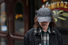 Load image into Gallery viewer, FULLCOUNT × HTC Black Denim Cap On Studs by Zip Stevenson (BLACK)