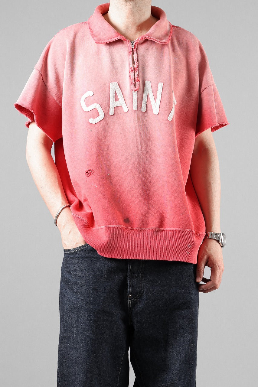 Load image into Gallery viewer, SAINT Mxxxxxx SS HALF ZIP SWEAT / SAINT (RED)