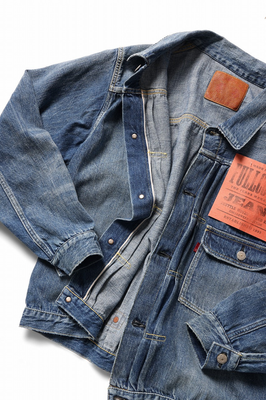 FULLCOUNT "Dartford" Type 1 Denim Jacket / 11.5oz Zimbabwe Selvedge Denim (Super Smooth) (INDIGO BLUE / ONE WASHED)