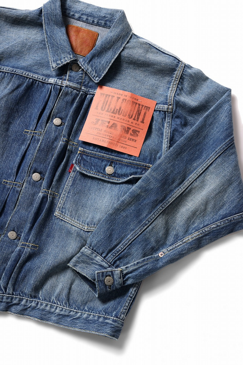 Load image into Gallery viewer, FULLCOUNT &quot;Dartford&quot; Type 1 Denim Jacket / 11.5oz Zimbabwe Selvedge Denim (Super Smooth) (INDIGO BLUE / ONE WASHED)