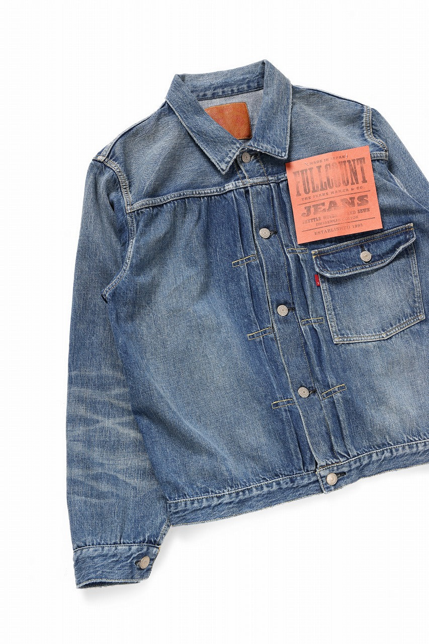 FULLCOUNT "Dartford" Type 1 Denim Jacket / 11.5oz Zimbabwe Selvedge Denim (Super Smooth) (INDIGO BLUE / ONE WASHED)
