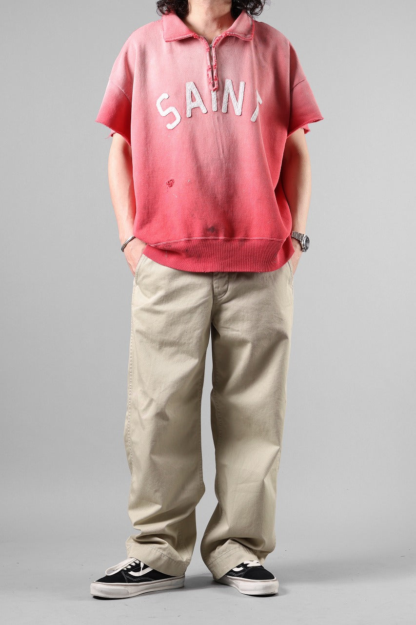 Load image into Gallery viewer, SAINT Mxxxxxx SS HALF ZIP SWEAT / SAINT (RED)