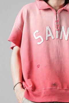 Load image into Gallery viewer, SAINT Mxxxxxx SS HALF ZIP SWEAT / SAINT (RED)
