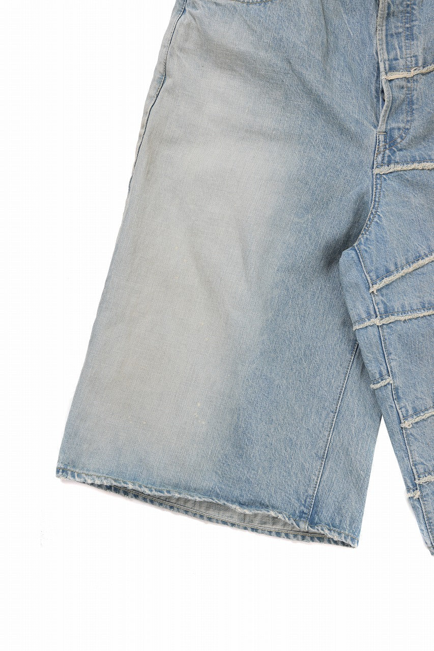 FULLCOUNT x KAMIYA Switching Denim Wide Bermuda Pants / 13.7oz Original Selvedge Denim (INDIGO BLUE)