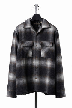 画像をギャラリービューアに読み込む, FULLCOUNT OPEN COLLAR SHIRT / SHAGGY OMBRE CHECK (BLACK)