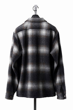 画像をギャラリービューアに読み込む, FULLCOUNT OPEN COLLAR SHIRT / SHAGGY OMBRE CHECK (BLACK)