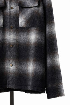 画像をギャラリービューアに読み込む, FULLCOUNT OPEN COLLAR SHIRT / SHAGGY OMBRE CHECK (BLACK)