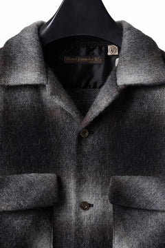 画像をギャラリービューアに読み込む, FULLCOUNT OPEN COLLAR SHIRT / SHAGGY OMBRE CHECK (BLACK)