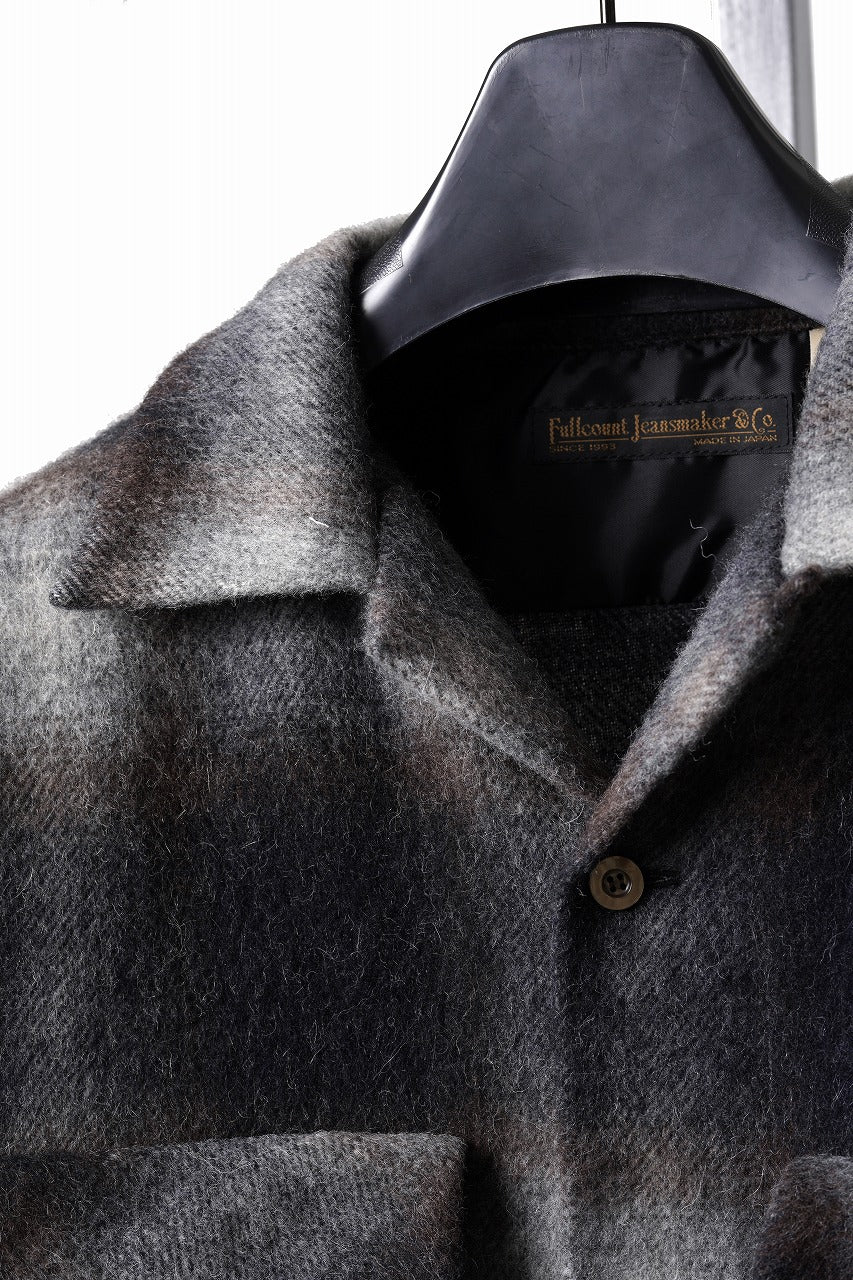 画像をギャラリービューアに読み込む, FULLCOUNT OPEN COLLAR SHIRT / SHAGGY OMBRE CHECK (BLACK)