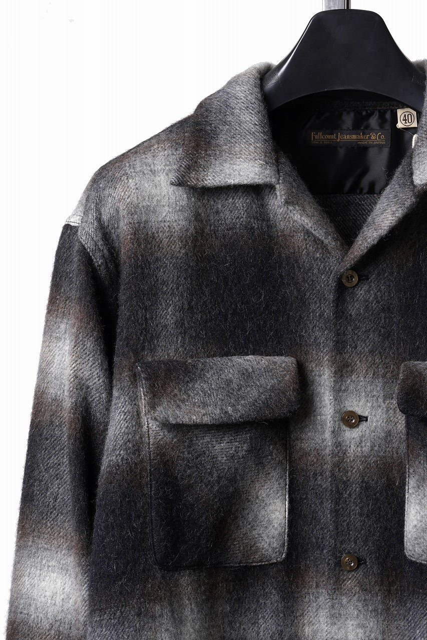 画像をギャラリービューアに読み込む, FULLCOUNT OPEN COLLAR SHIRT / SHAGGY OMBRE CHECK (BLACK)
