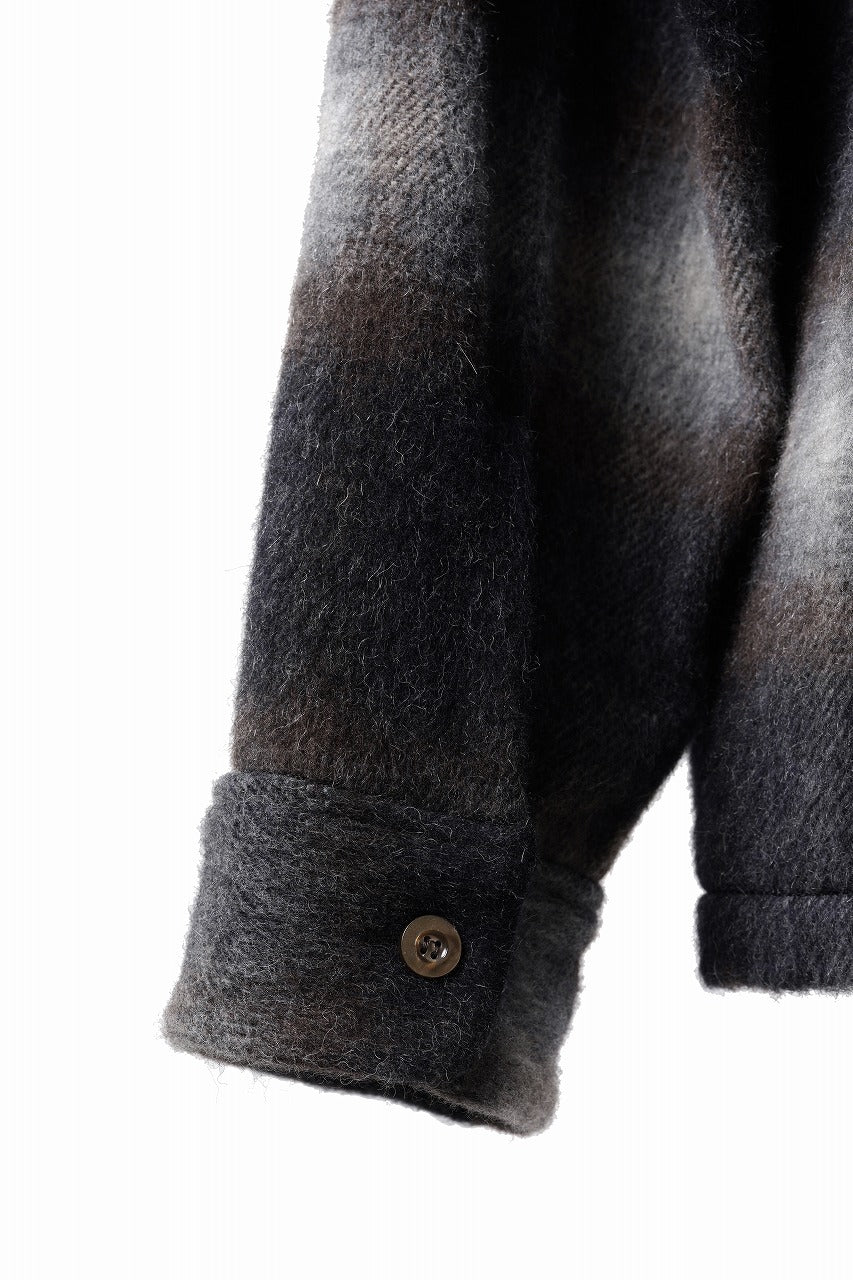 画像をギャラリービューアに読み込む, FULLCOUNT OPEN COLLAR SHIRT / SHAGGY OMBRE CHECK (BLACK)